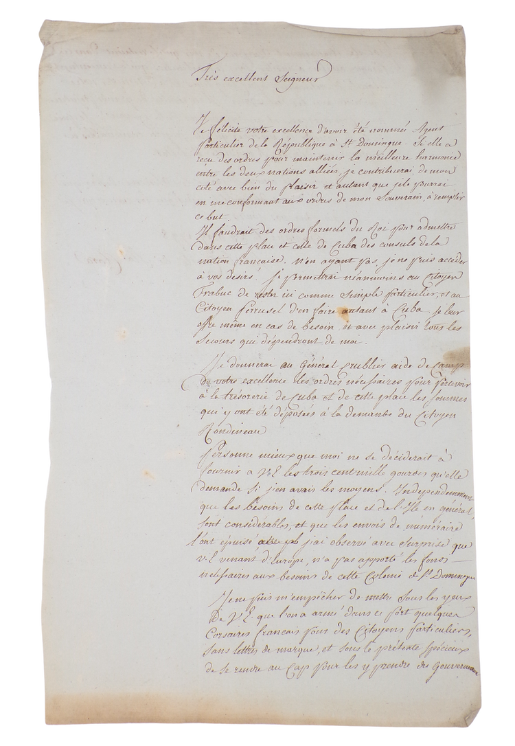 Governor of Cuba gets involved in the Haitian Slave Revolt