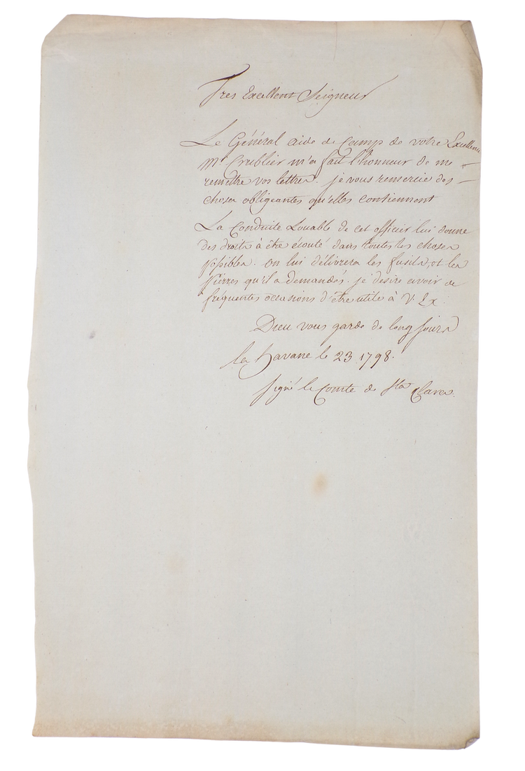 Governor of Cuba gets involved in the Haitian Slave Revolt