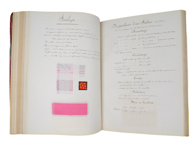 Gindre factory silk weaving manual, Lyon, ca. 1880.