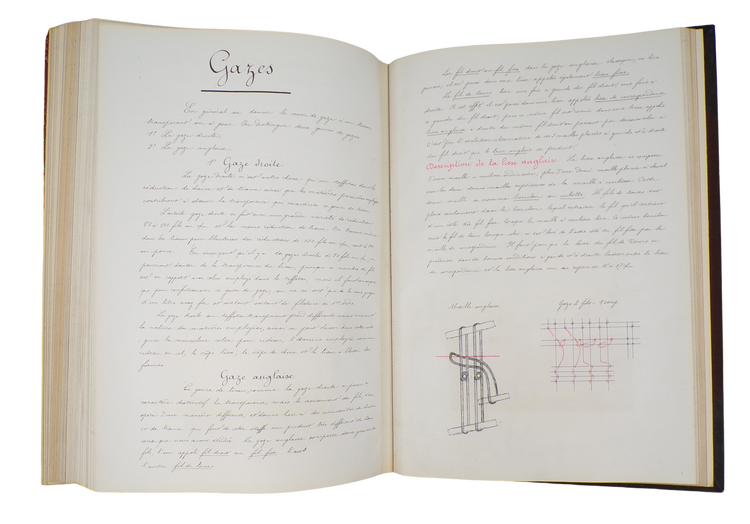 Gindre factory silk weaving manual, Lyon, ca. 1880.