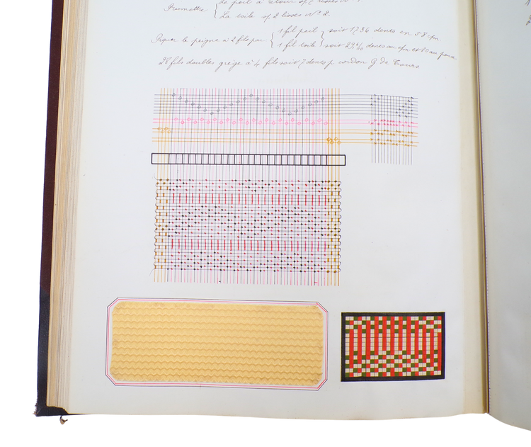 Gindre factory silk weaving manual, Lyon, ca. 1880.