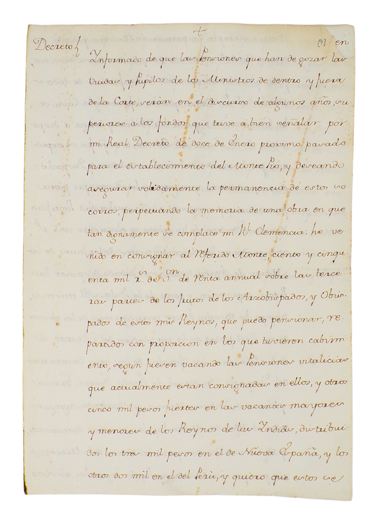 Decreto, 1773.