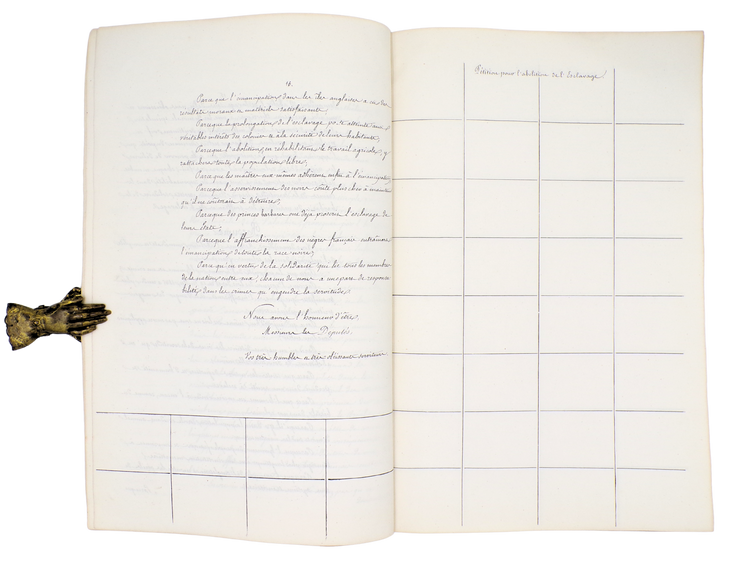 Pétition aux Chambres, pour demander l'abolition de l'Esclavage dans les Colonies Françaises. 1847.