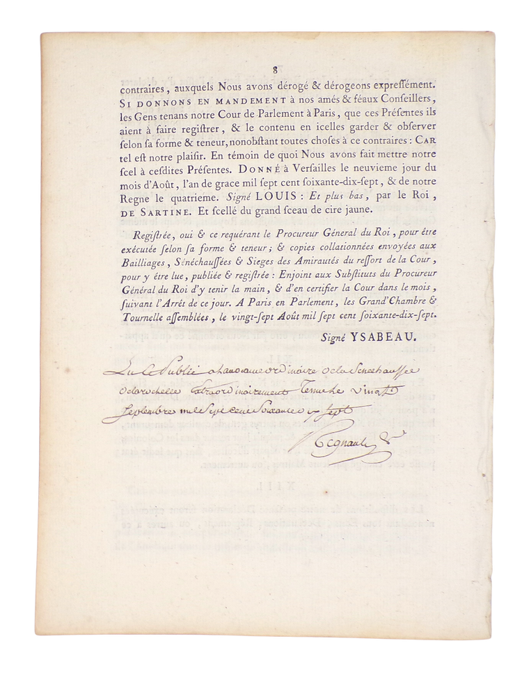 La police des Noirs, 1777.