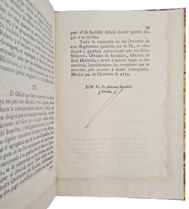 Founding Royal ordinance for the Corps of Invalids of New Spain, 1773.