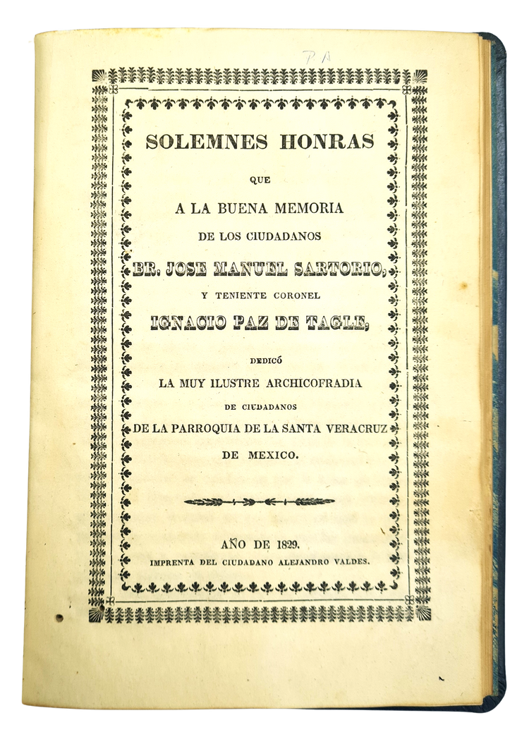 Torquemada, Solemnes Honras, 1829.