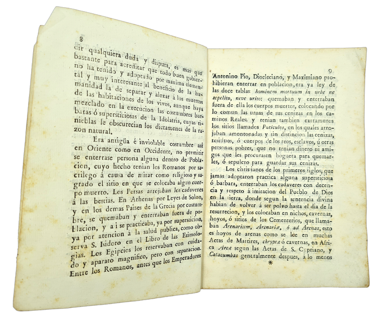 Indigenous burial rites prohibited, Mexico 1809.