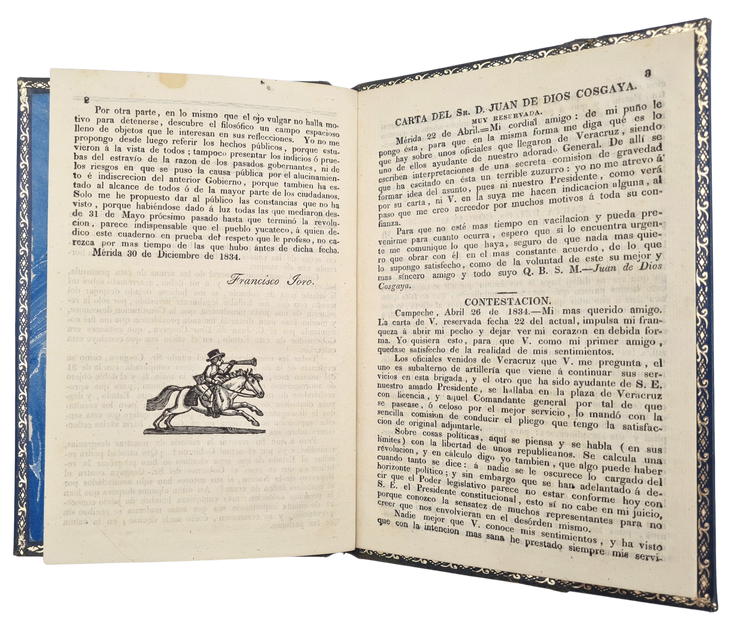 Extremely rare, significant and pretty Yucatan imprint, Mérida de Yucatán 1834.