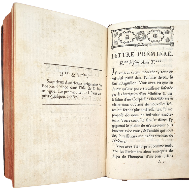 Voltaire, Lettres américaines sur les parlemens, 1770-1771.