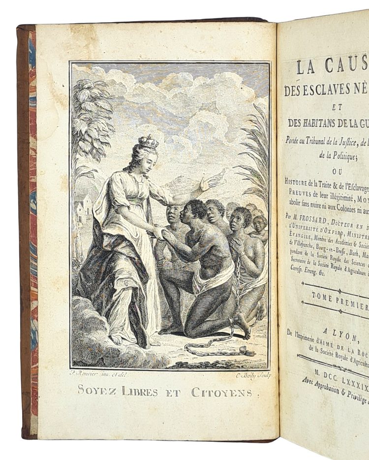 Frossard, La cause des esclaves negres et habitans de la Guinee, 1789.