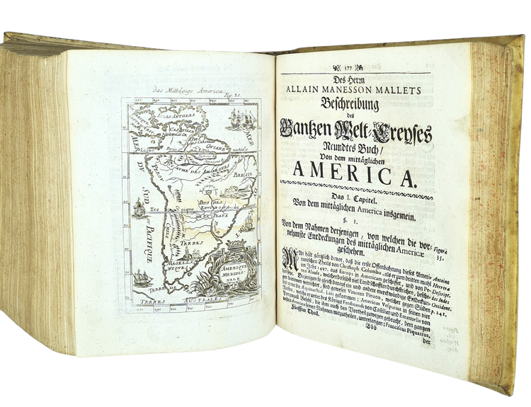 Mallet, Beschreibung des gantzen Welt-Kreises, 1719.