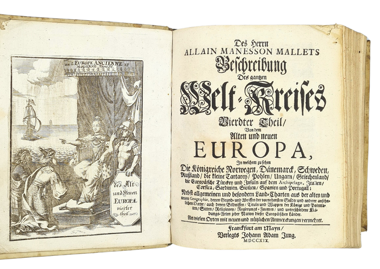 Mallet, Beschreibung des gantzen Welt-Kreises, 1719.