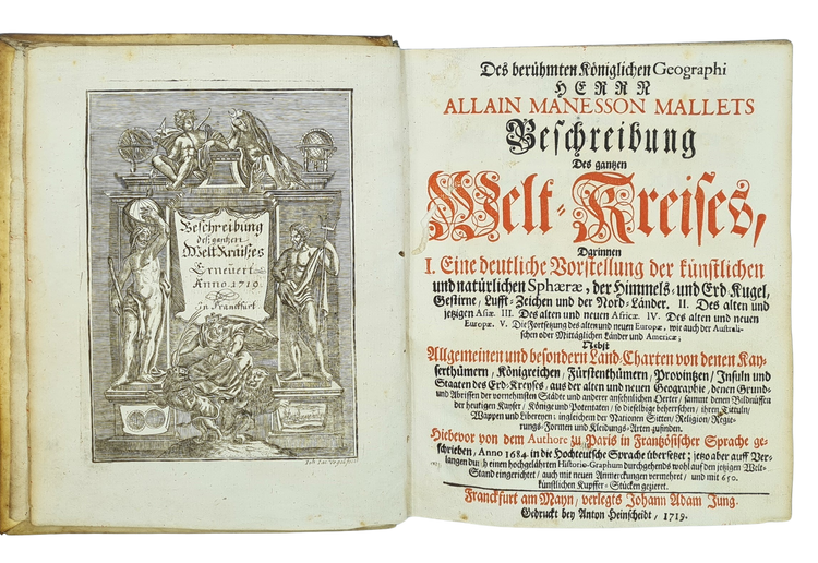 Mallet, Beschreibung des gantzen Welt-Kreises, 1719.