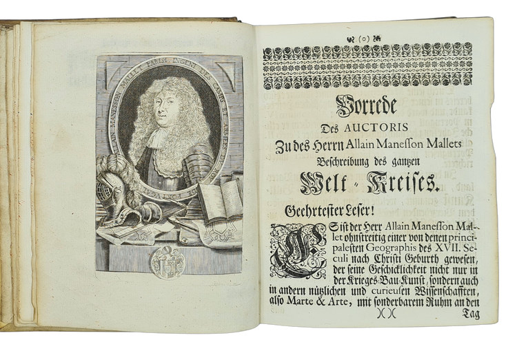 Mallet, Beschreibung des gantzen Welt-Kreises, 1719.