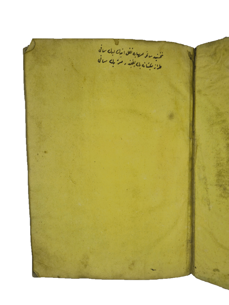 Yellow endpaper with handwritten note in Artem copy 211 of Sami.