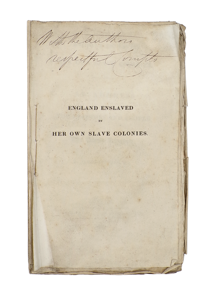 Abolitionist pamphlet, inscribed by the author