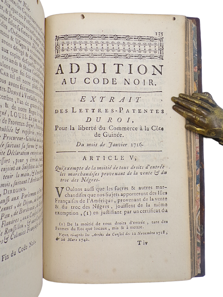 Code Noir, 1765.