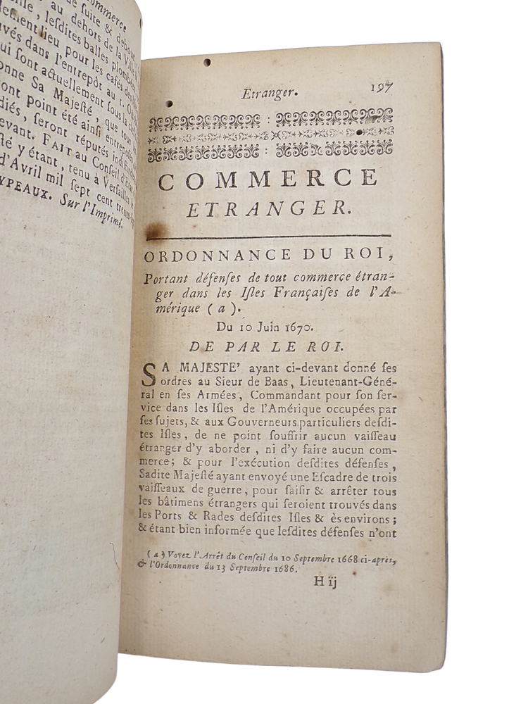 Code Noir, 1765.