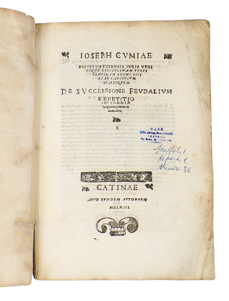 Cumia, De successione feudalium, 1563.