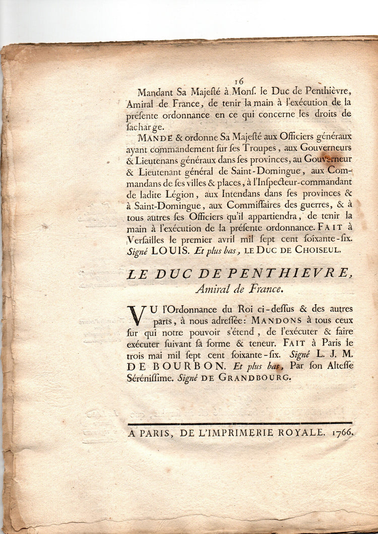 Re-establishing a colonial legion in Saint-Domingue.