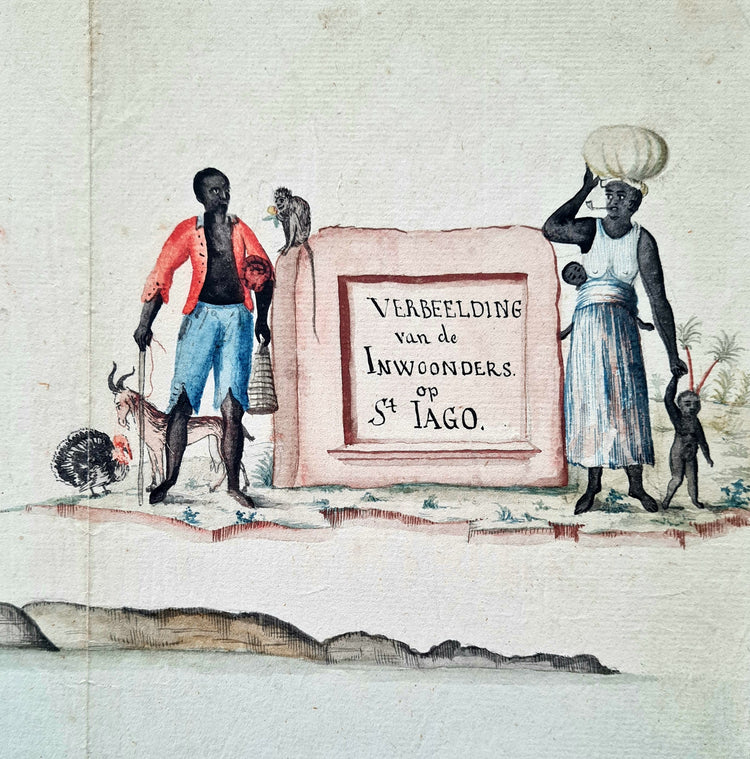 Frederici, Prospect van het eyland, en de rheede van St. Iago, 1783.