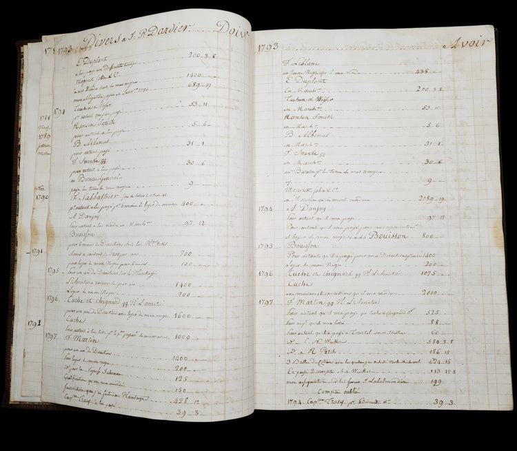Dardier, Account book, 1800.