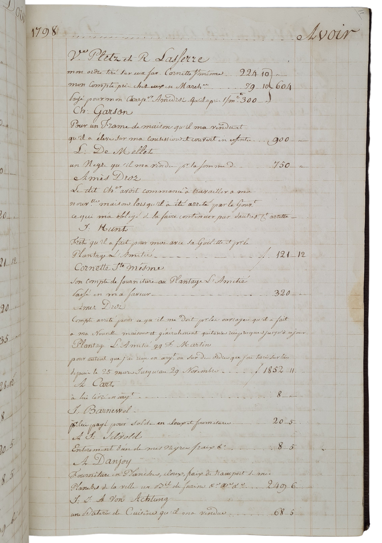 Dardier, Account book, 1800.