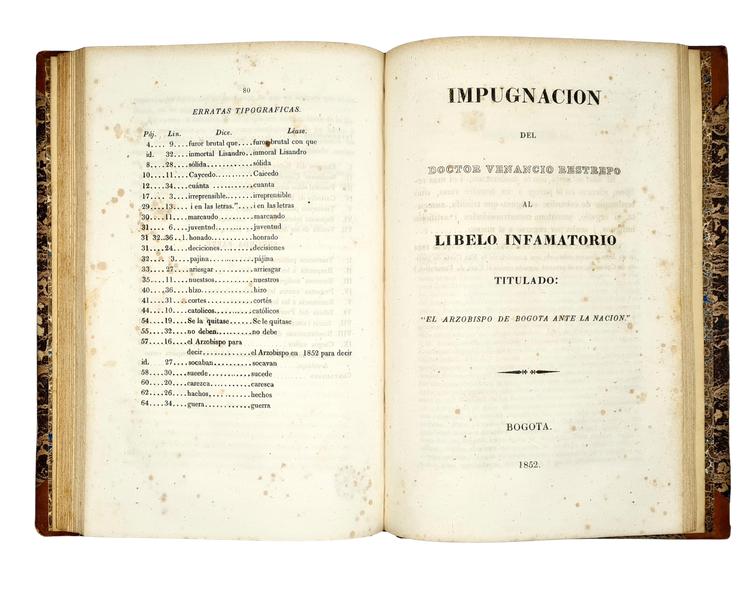 Saavedra, El Arzobispo de Bogotá ante la Nación, 1852.