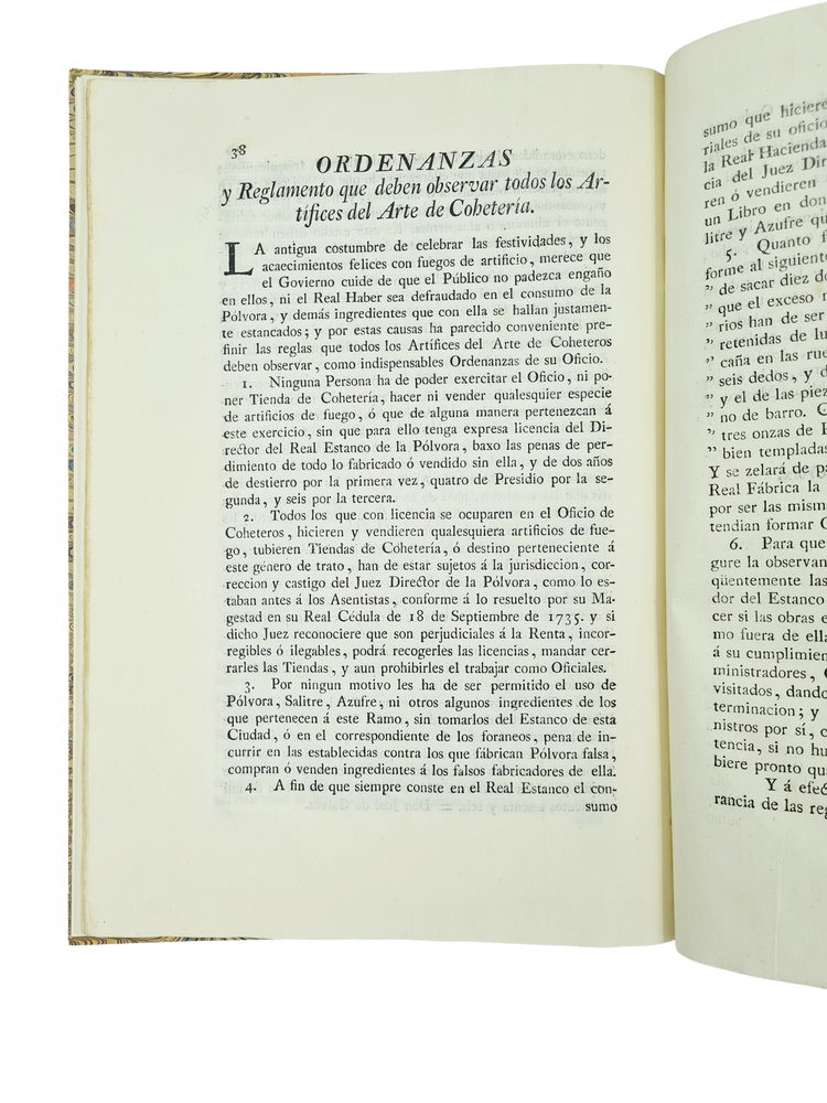 Galvez, Ordenanzas de la Real renta de la polvora para este Reyno de Nueva España, Mexico, 1777.
