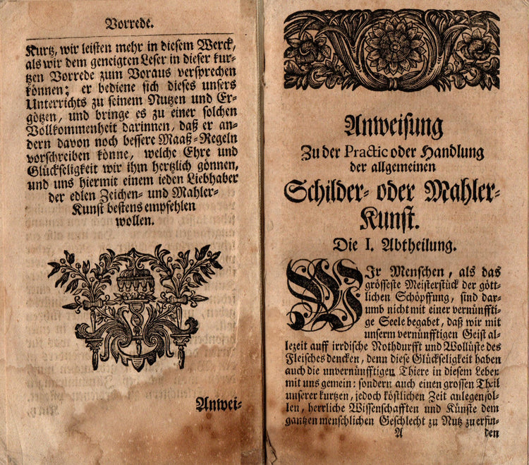 First German combined edition of Goeree's manuals for painting, drawing and watercolouring