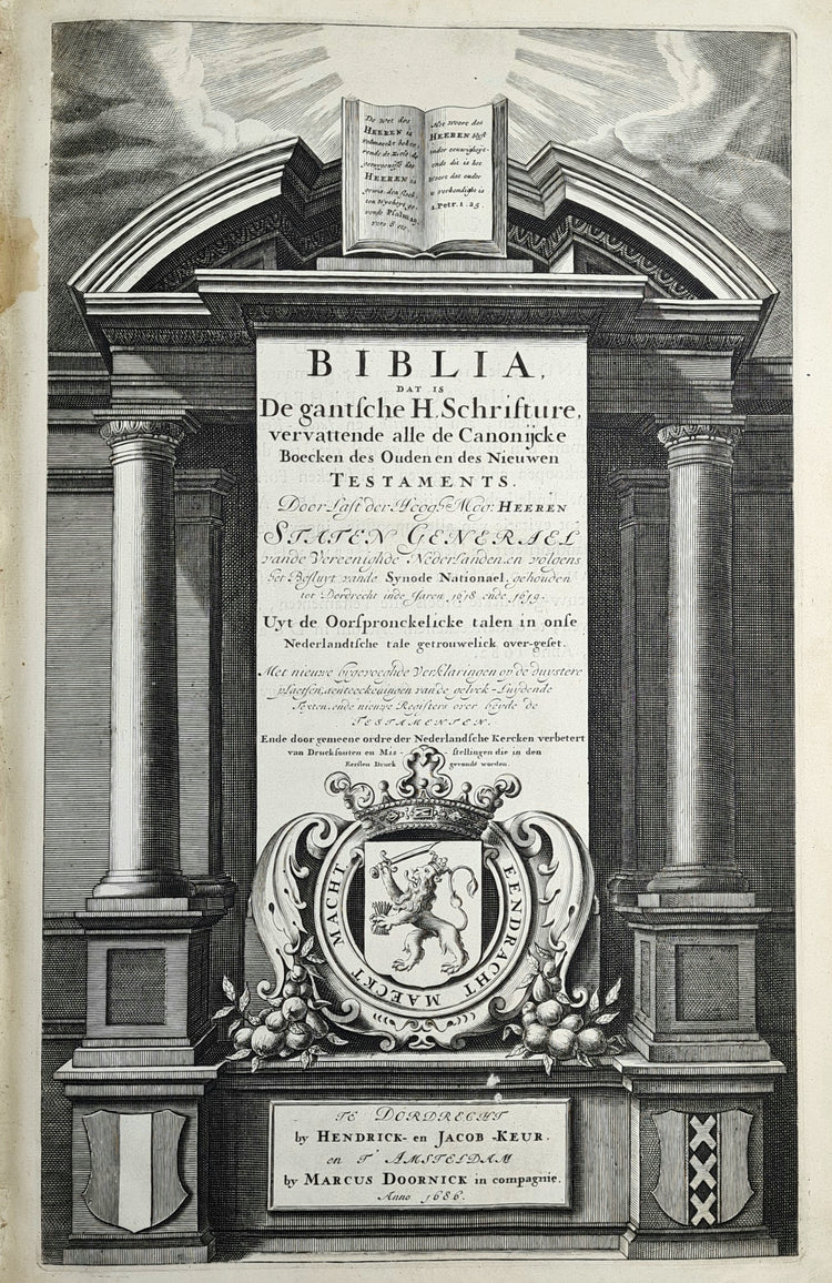 Keur, Biblia : dat is de gantsche H. Schrifture, 1686.