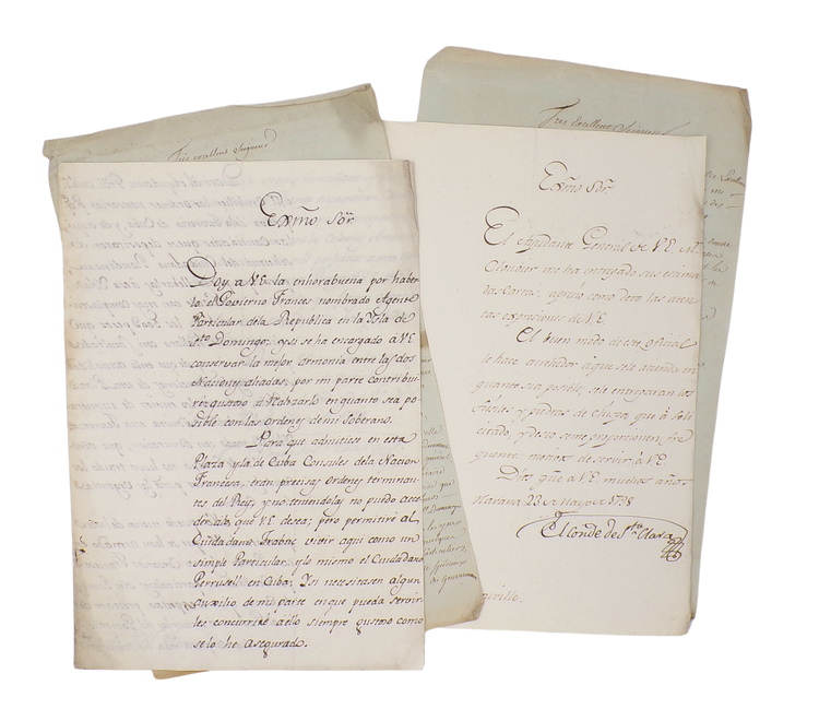 Governor of Cuba, two autographs letters, 1798.