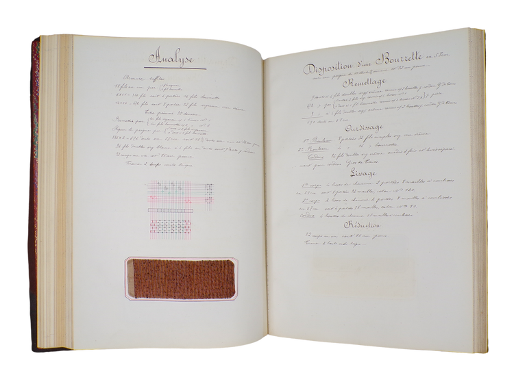 Gindre factory silk weaving manual, Lyon, ca. 1880.
