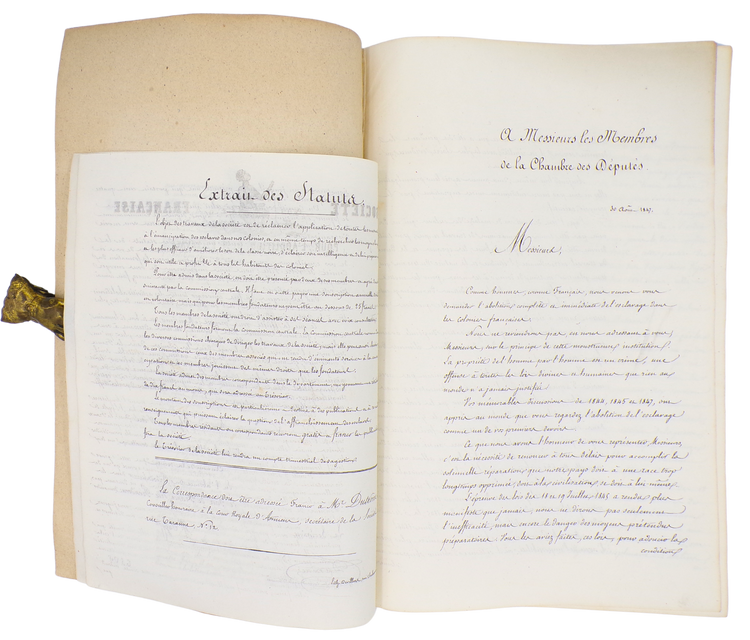 Pétition aux Chambres, pour demander l'abolition de l'Esclavage dans les Colonies Françaises. 1847.