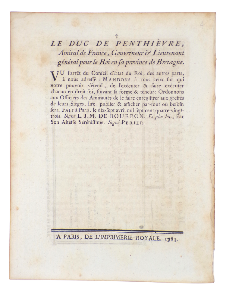 Cartouches des noirs, 1783.