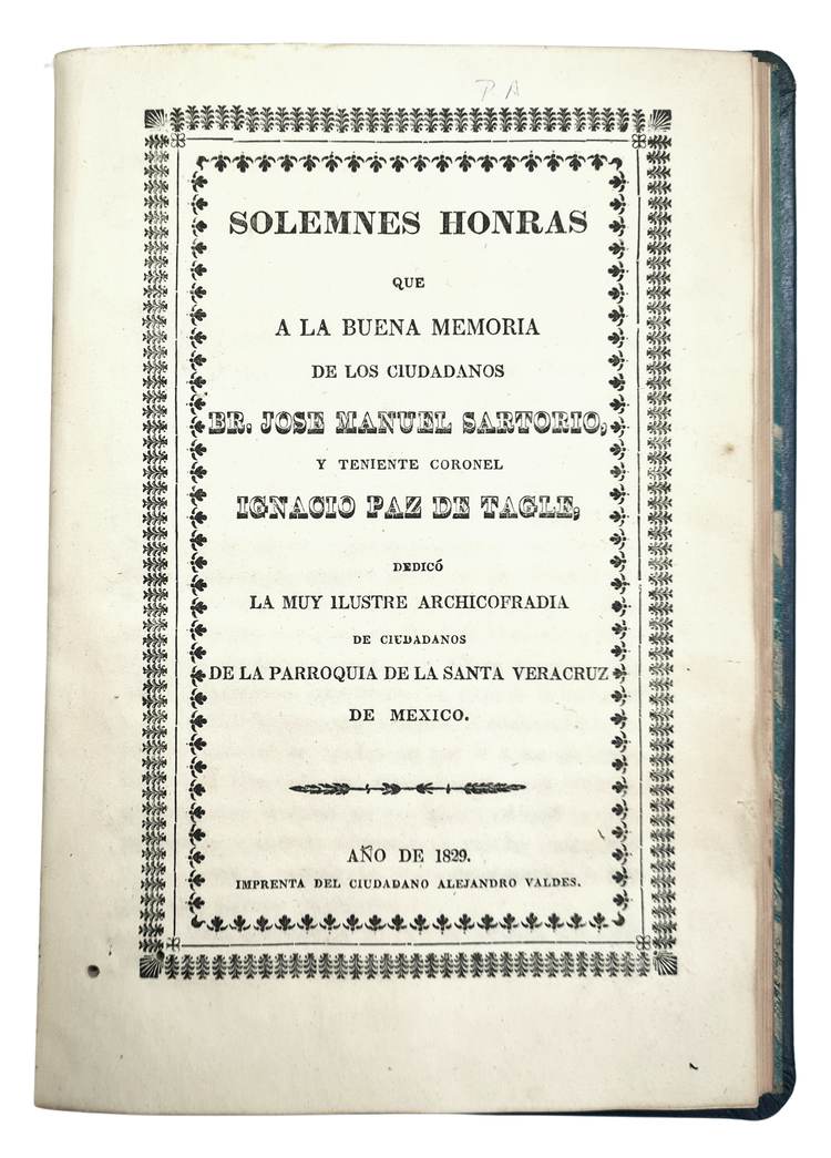 Torquemada, Solemnes Honras, 1829.