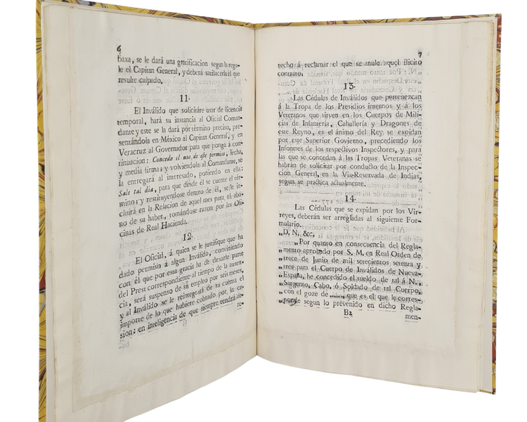 Founding Royal ordinance for the Corps of Invalids of New Spain, 1773.
