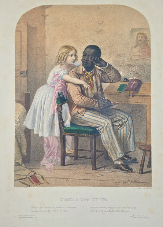 Joseph Félon, unrecorded Uncle Tom lithograph, Paris, 1853.