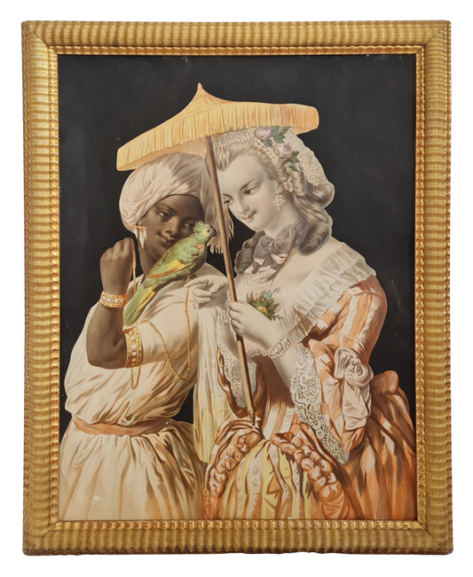 Marin-Lavigne, Dido Elisabeth Belle and Lady Elisabeth Murray, hand coloured lithograph, Paris 1848.