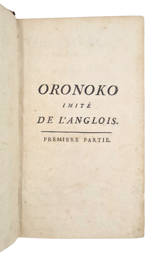 Aphra Behn, Oronoko, Paris 1756.