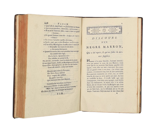 Le Monnier, Discours d'un negre marron, 1777.