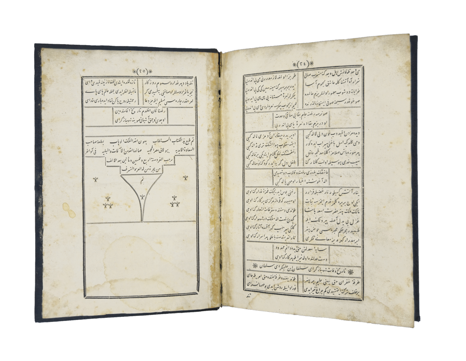 Final opening, pages 24–25, with colophon of Ebubekir Rıfat’s Münşeat ve divan.