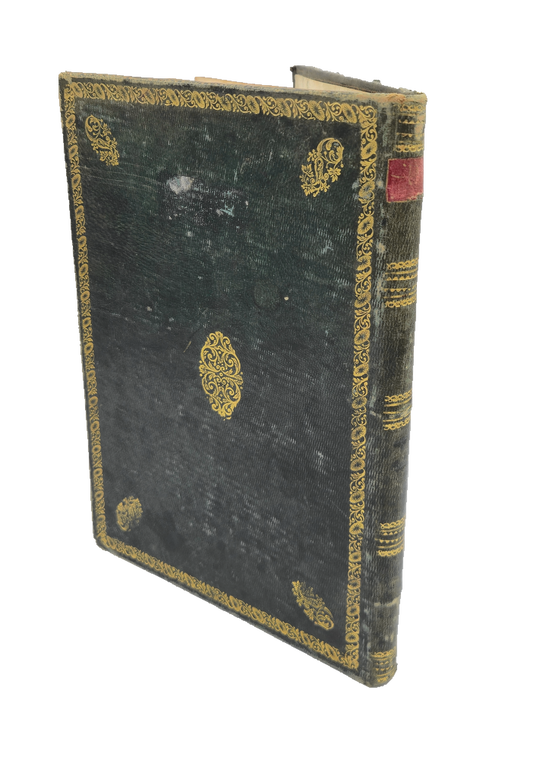 Gilt decorated green binding in Artem copy 209 of Sadi.