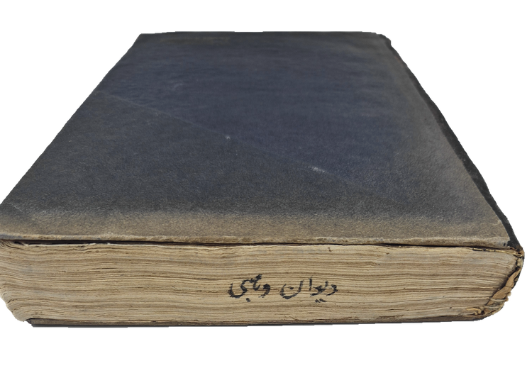 Manuscript title on the textblock edge in Artem copy 210 of Vehbi.