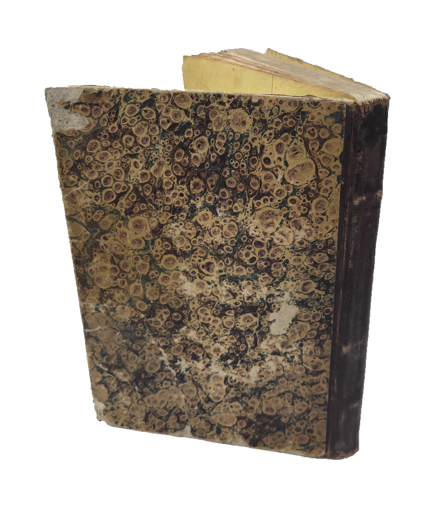 Marbled boards and leather spine in Artem copy 211 of Sami.