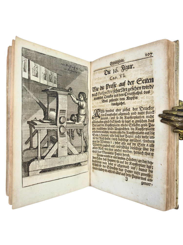 An expanded edition of Bosse’s etching and engraving manual, bound in a medieval leaf