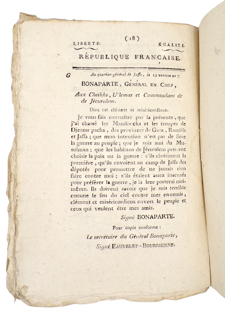 Printed in Alexandria: Napoleon's battle reports from Gaza and Israel