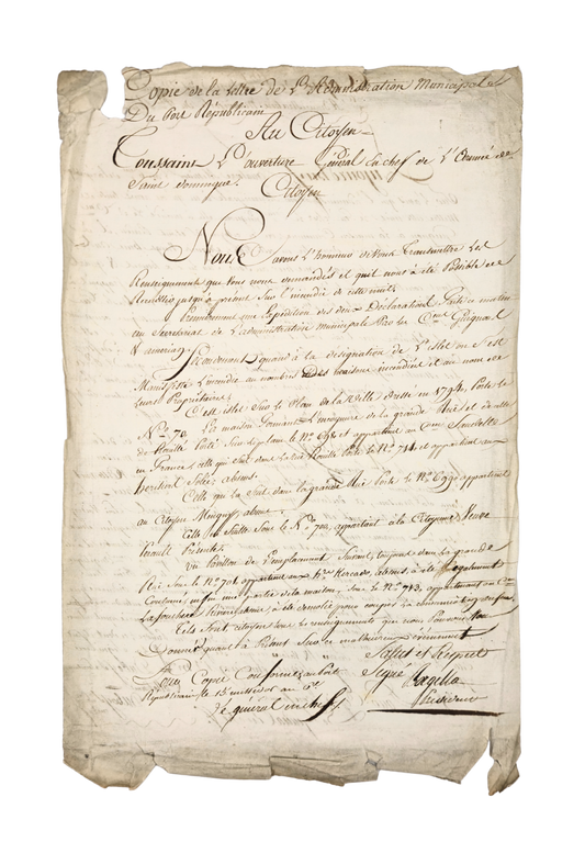 The order overturned: a colonial administration reports to Toussaint Louverture