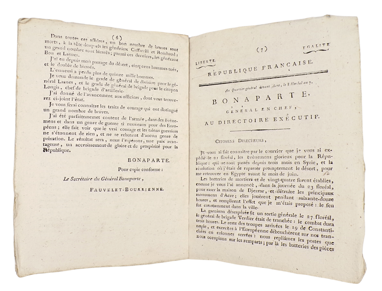 Printed in Alexandria: Napoleon admits his first defeat