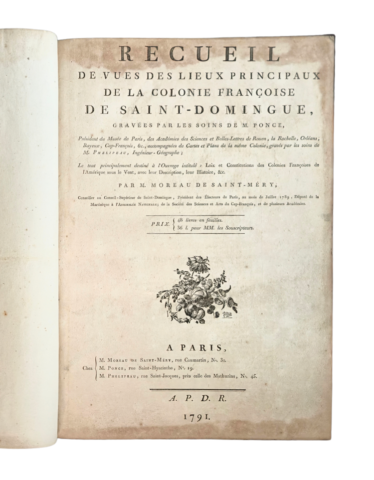 Magnificent atlas of Saint-Domingue just before the Haitian Revolution - with the scarce 1796 map